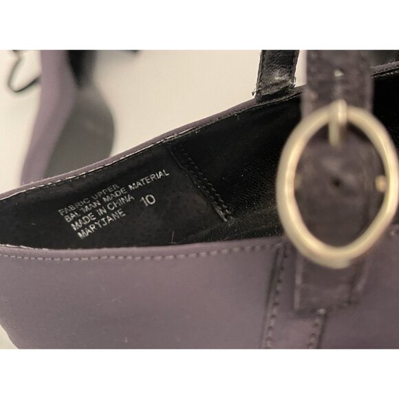 Steve Madden Women's 10 Dark Grey Satin Square Toe Mary Jane Platform Heels - Picture 9 of 9